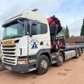 SCANIA G440 8X2 FLAT FASSI CRANE D/BAR