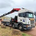 SCANIA G440 8X2 FLAT FASSI CRANE D/BAR