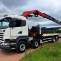 SCANIA R450 8X2 FLAT CRANE
