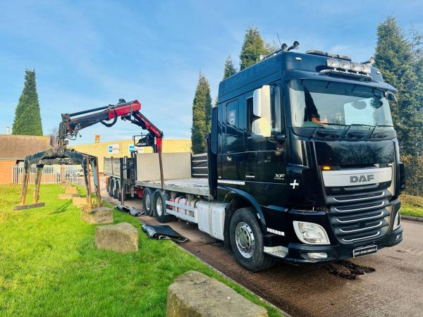 DAF XF 510 6X2 DROPSIDE CRANE D/BAR