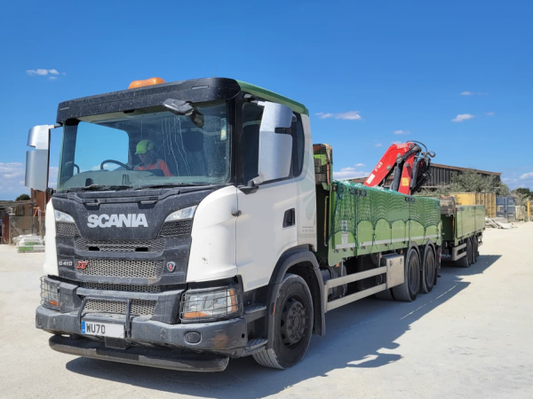 SCANIA G410 DROPSIDE CRANE DRAWBAR